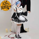 【In Stock】Anime Re Zero Rem Rame Cosplay Women Cheongsam Dress Premium Edition Cosplay Costumes